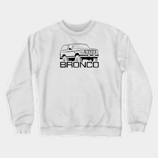 1992-1996 Bronco Front Side, with tires, Black Print 1 Crewneck Sweatshirt